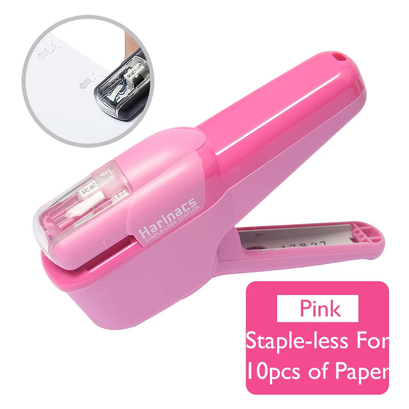 Japan KOKUYO Harinacs Staple-Free Stapler Large Creative Staple-less Manual Stapler Office Stationery Safe Easy Use