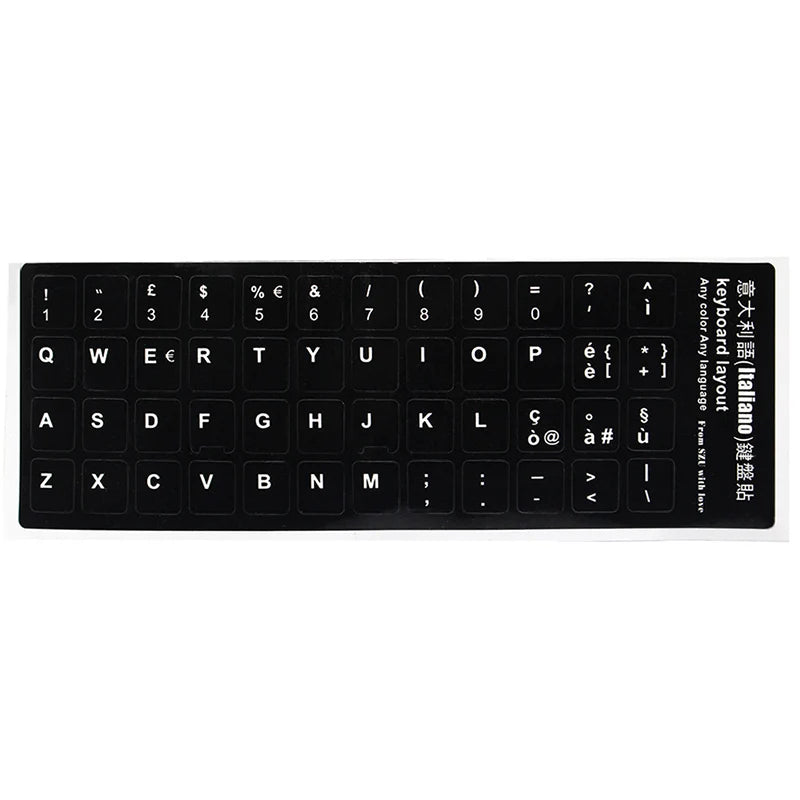 Keyboard Skin Fashion Keyboard Key Sticker Label Many Language Russian Arabic Spanish German French for 10-17 Inch Laptop