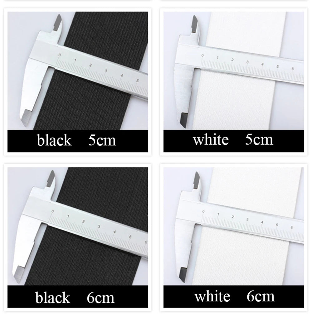 5Meter 15/20/25/30/35/40/50/60MM Elastic Band Sewing Clothing Accessories Nylon Elastic Rubber Band Garment Sewing Black White