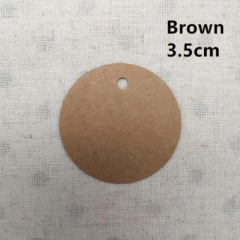 100pcs Kraft Multiple Sizes Paper Tags Round Luggage Note Wedding Invitations Cards Blank Gift Price Hang Tag Christmas Decor