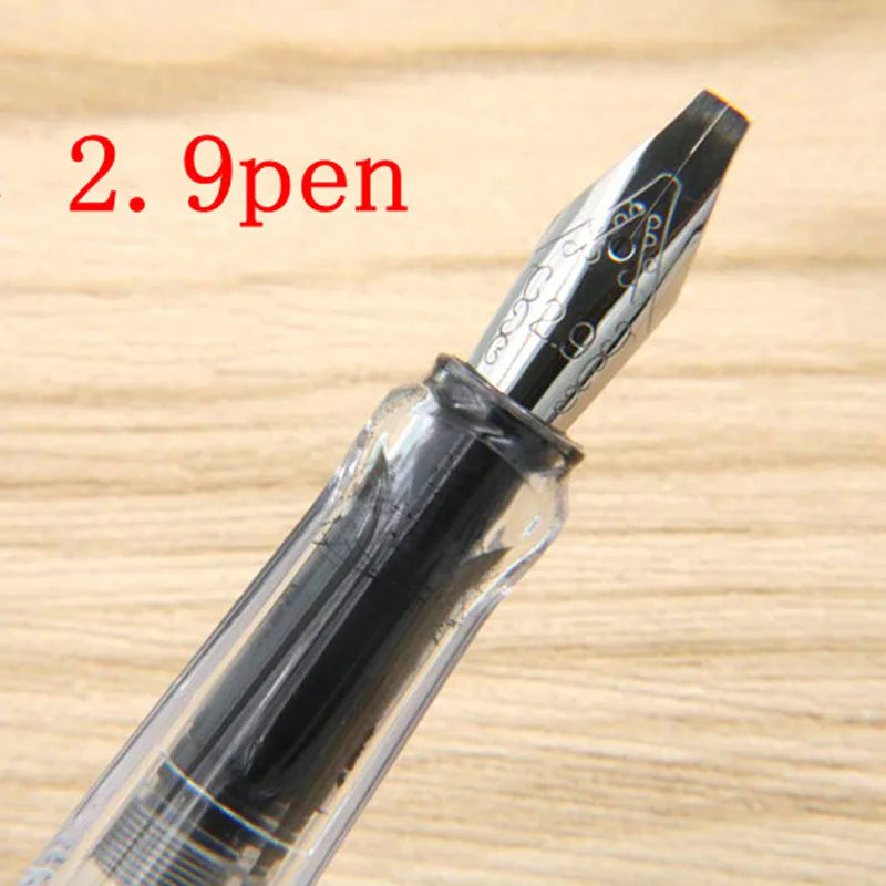 1pc Duckbill Gothic parallel Fountain Pen transparent white art Flat Tip School Student Office Gifts Stationery ink pens