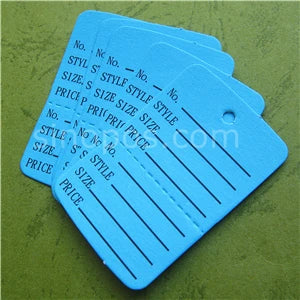 Small Perforated Coupon Price Tags Colorful, consignment shop label hang tag 2-parts stock control ticket inventory garment card