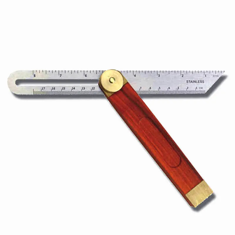 Angle Rulers Gauges Tri Square Sliding T-Bevel with Wooden Handle Level Measuring Tool Wooden Marking Gauge Protractor