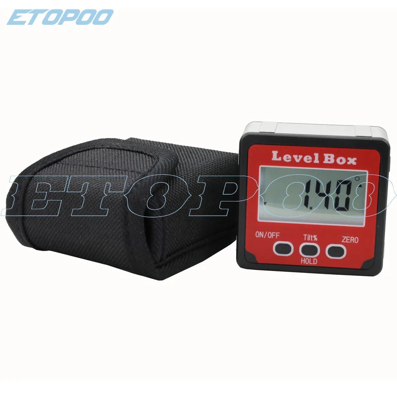 4x90 Degree Precision Digital Bevel Angle Protractor Digital Inclinometer Level Box Bevel Box with Magnet Base