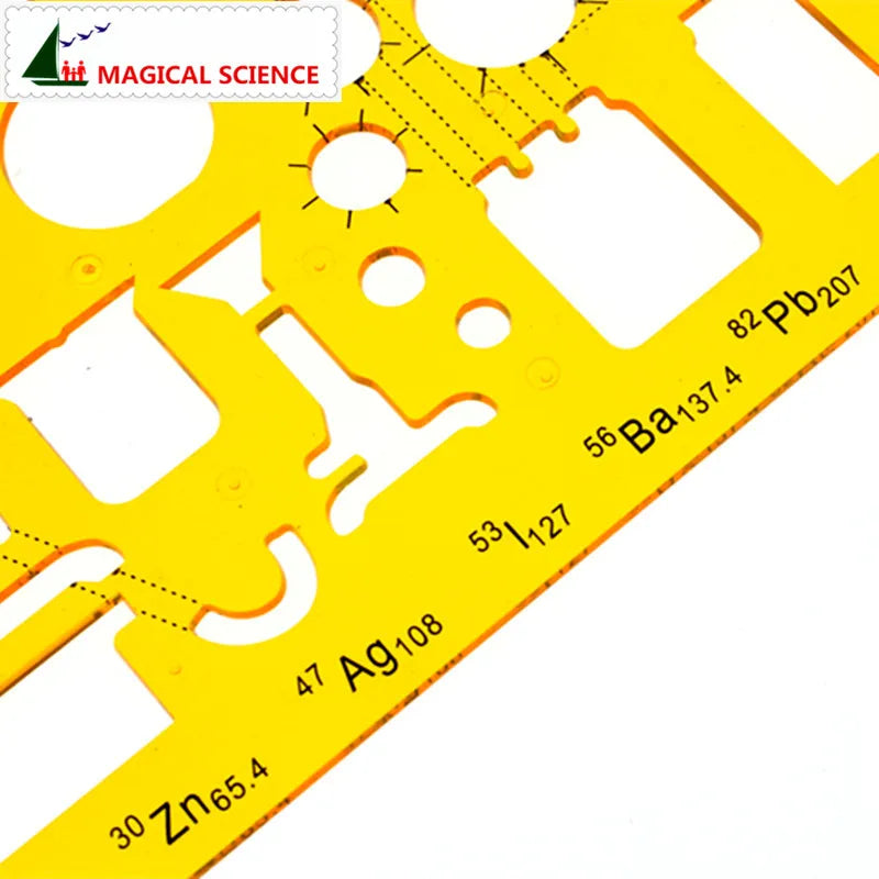 plastic Chemical Templates Physical Chemistry Instruments drawing design ruler for students Flexible JSH4354