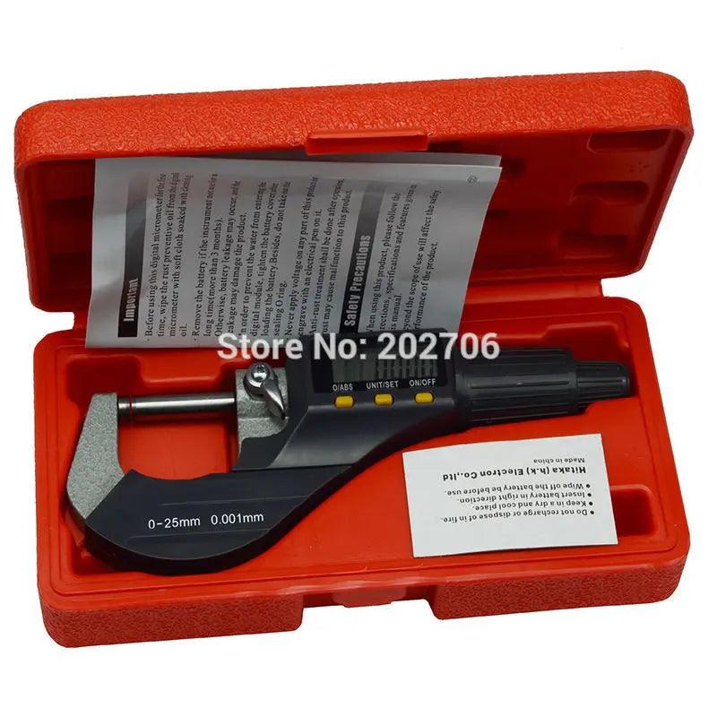 High Quality 0-25mm Micron Digital Outside Micrometer Electronic Micrometer Gauge 0.001 mm Digital Tools Caliper