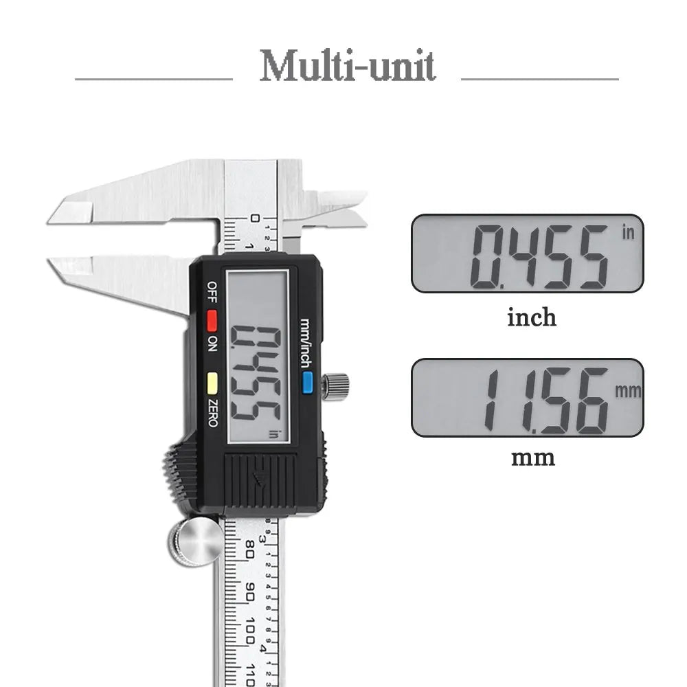 ESPLB Stainless Steel Caliper Electronic LCD Digital Vernier Scale Caliper 6 inch 6'' 150mm Measuring Tool Calipers