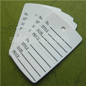 Small Perforated Coupon Price Tags Colorful, consignment shop label hang tag 2-parts stock control ticket inventory garment card