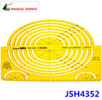 Large oval template big ellipse drawing ruler plastic Semi-elliptical templates for students Flexible JSH4352