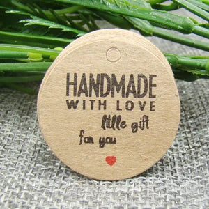 various paper gift hang tag 100pcs per lot thank you kraft gift packing tag handmade with love products price tag
