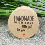 various paper gift hang tag 100pcs per lot thank you kraft gift packing tag handmade with love products price tag