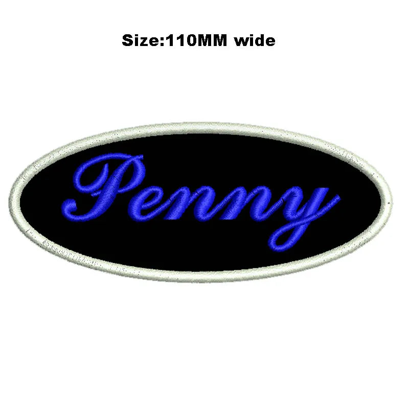 Custom Embroidered Name Patch 110MM Wide Biker Motorcycle Badge Tag Vest Personalized