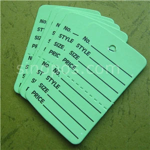Small Perforated Coupon Price Tags Colorful, consignment shop label hang tag 2-parts stock control ticket inventory garment card