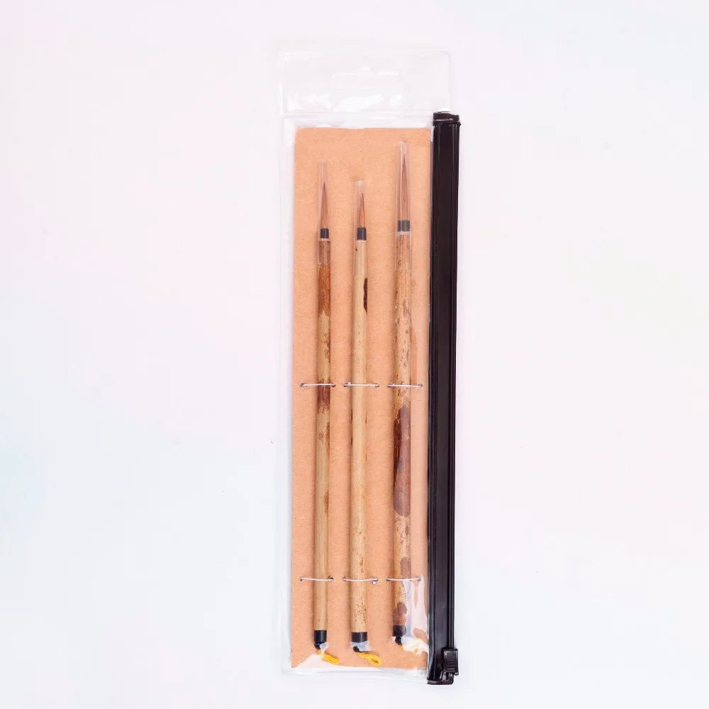 ArtSecret High Quality 3PC/Set BK-02 Art Calligraphy Watercolor Brushes Kolinsky Hair Bamboo Handle Chinese Painting Supplies