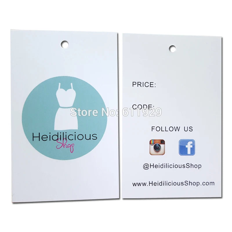 Free Shipping Custom Clothes Paper Hang Tag, Price Tag, Clothing Tag