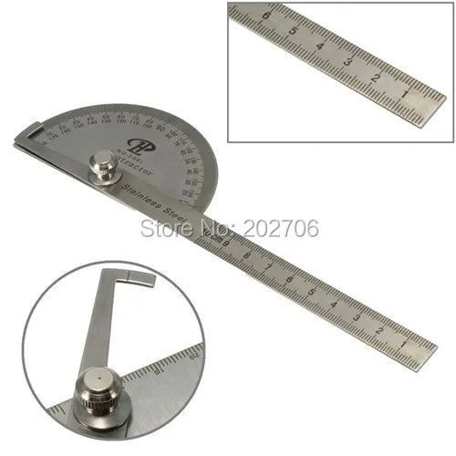 150mm 300mm Stainless Steel 180 Degree Protractor Angle Finder Rotary Measuring Ruler Machinist Tool Craftsman Ruler Goniometer