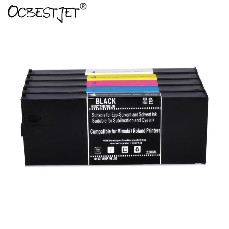 ECO UV Ink Cartridge Full With 220ML UV Ink For Roland LEF-300 LEF-20 LEF-12 LEJ-640 LEC-540 LEC-330 (7 Colors Are Available)