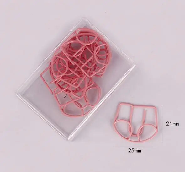 10pcs/lot Pink Series Kawaii Animal Cat Heart Shape Paper Clip Metal Bookmark Decorative Memo Clips Stationery