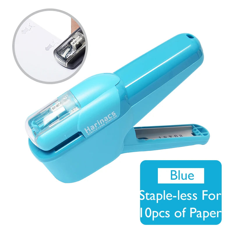 Japan KOKUYO Harinacs Staple-Free Stapler Large Creative Staple-less Manual Stapler Office Stationery Safe Easy Use