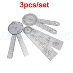 6pcs/set 5pcs 3pcs/set Protractors Multi-Ruler Spinal Finger Goniometer Angle Medical Spinal Ruler 180/360 Degree Measuring Tool