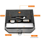 11.6/13/14/15"Laptop Sleeve Felt Ultralight Notebook Tablet Pad Case Multi-pocket Pouch Bag Briefcases for Apple Macbook/ Asus