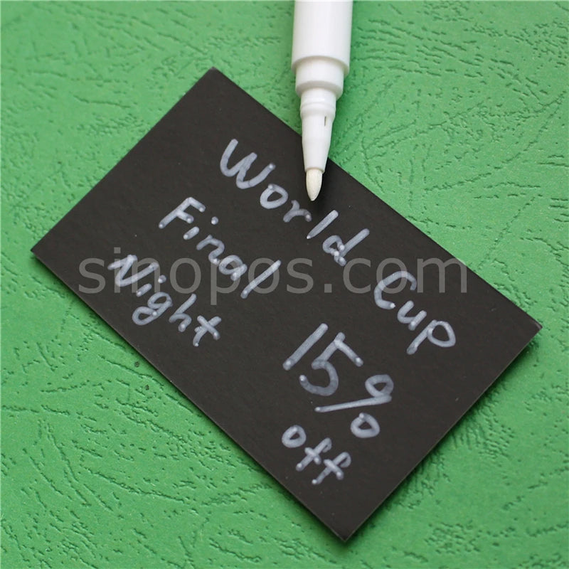 Erasable Black Tags 9cm, bakery snack shop restaurant cafe buffet cake bread food price card blank heavy paper tags label ticket