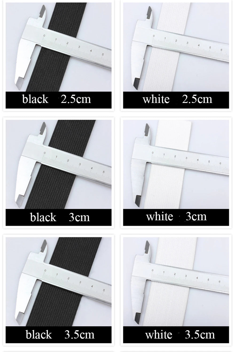 5Meter 15/20/25/30/35/40/50/60MM Elastic Band Sewing Clothing Accessories Nylon Elastic Rubber Band Garment Sewing Black White