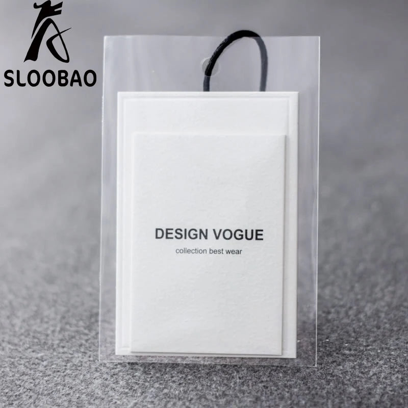 customized Printed brand name hang tags with Specialty paper for garment clothes/shoes/bags/Clothing tags/label with opp bag