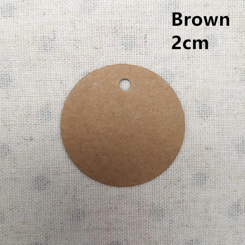 100pcs Kraft Multiple Sizes Paper Tags Round Luggage Note Wedding Invitations Cards Blank Gift Price Hang Tag Christmas Decor