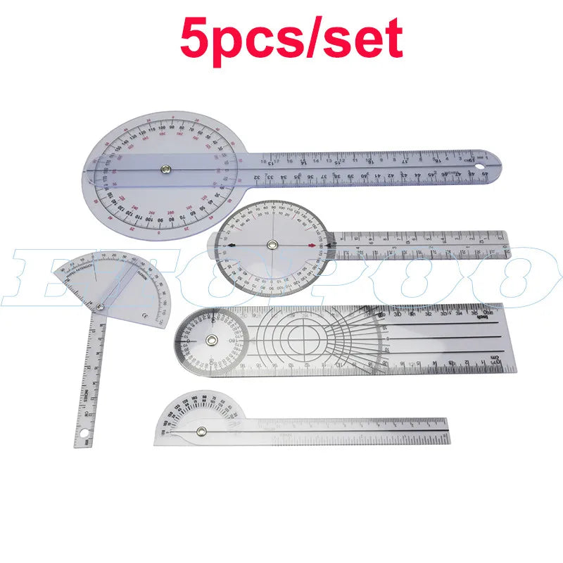 6pcs/set 5pcs 3pcs/set Protractors Multi-Ruler Spinal Finger Goniometer Angle Medical Spinal Ruler 180/360 Degree Measuring Tool