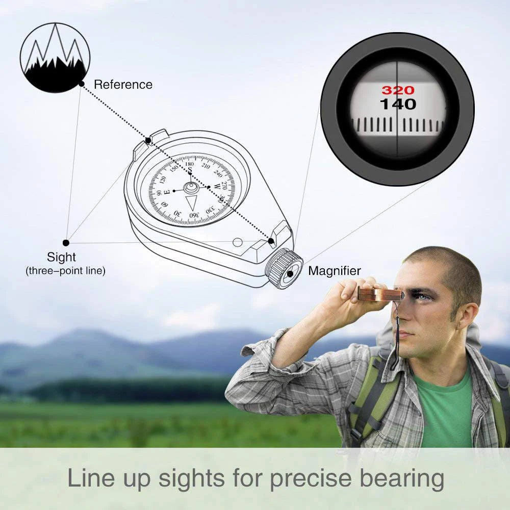 Compass Classic Accurate Waterproof Shakeproof for Hiking Camping Motoring Boating Backpacking Mountaineering Exploring Huntin