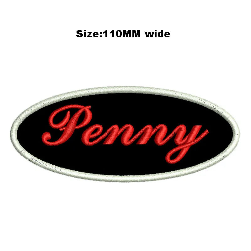 Custom Embroidered Name Patch 110MM Wide Biker Motorcycle Badge Tag Vest Personalized