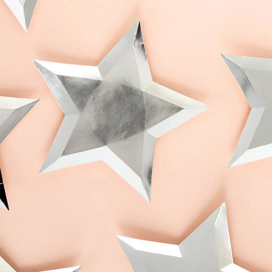 8Pcs Star Paper Plates Party Decoration Disposable Tableware for Dinner Cakes Birthday Wedding Party Supplies