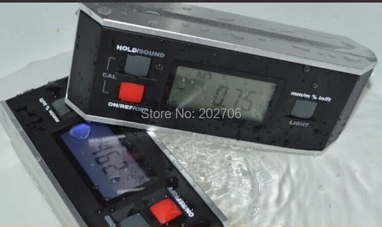 IP65 Digital LCD Protractor Angle Finder Level Inclinometer Magnetic V-Groove 0~360 Degree Inclinometer Level Box with Magnet