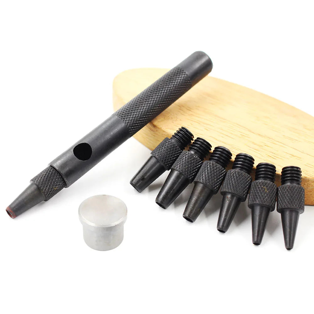 QJH Leather Hole Punch Removable Round Belt Punch Hole Screw Punch Leather Tools 2.0/2.5/3.0/3.5/4.0/4.5/5.0mm