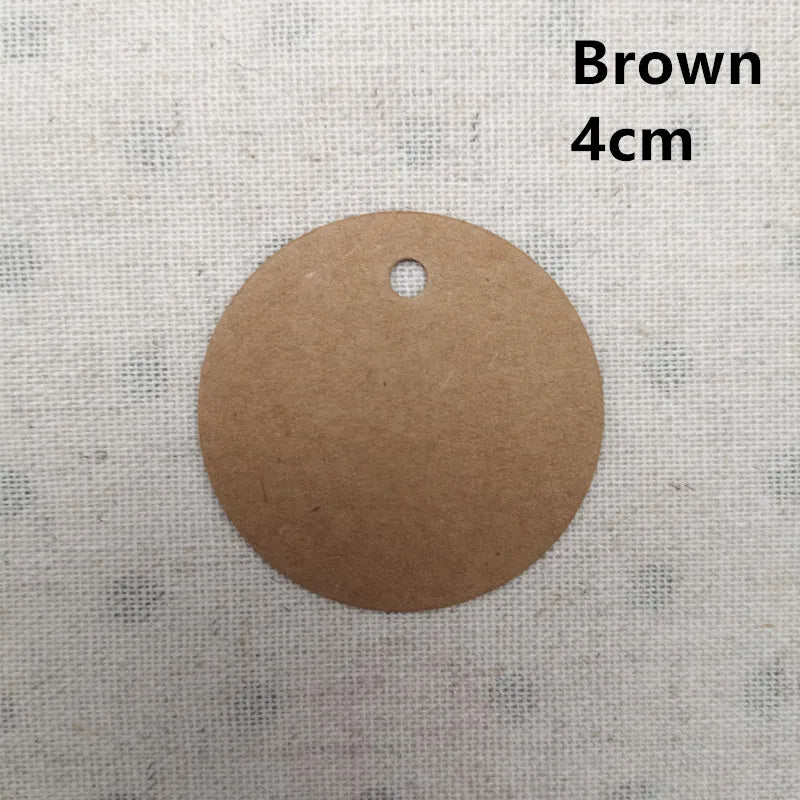 100pcs Kraft Multiple Sizes Paper Tags Round Luggage Note Wedding Invitations Cards Blank Gift Price Hang Tag Christmas Decor