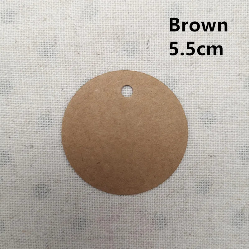 100pcs Kraft Multiple Sizes Paper Tags Round Luggage Note Wedding Invitations Cards Blank Gift Price Hang Tag Christmas Decor