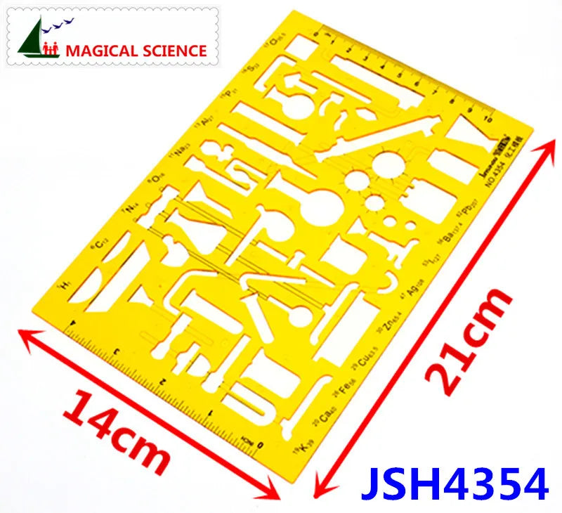plastic Chemical Templates Physical Chemistry Instruments drawing design ruler for students Flexible JSH4354