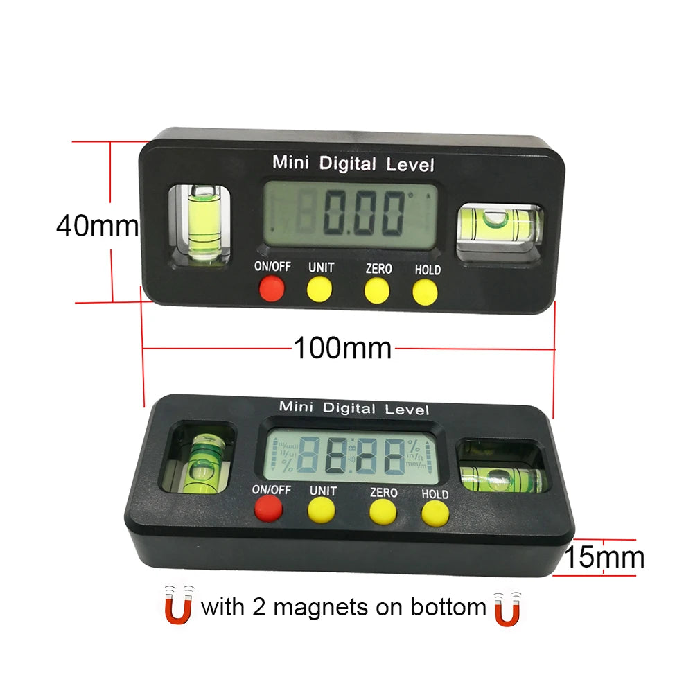 150mm 100mm 360 deg mini digital protractor Angle Finder inclinometer electronic level with magnetic bottom angle measuring tool