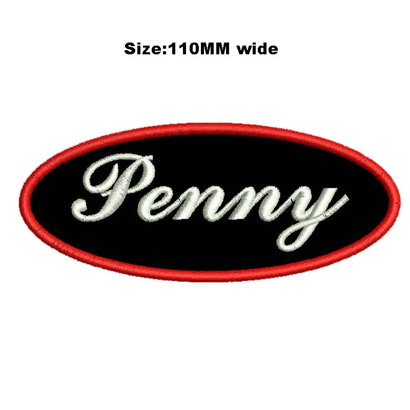 Custom Embroidered Name Patch 110MM Wide Biker Motorcycle Badge Tag Vest Personalized