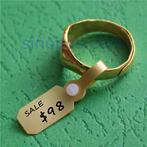 Jewelry Price Tag White PVC Snap Lock, gift packaging label plastic DIY vinyl button fastener bracelet earrings handy ring tags
