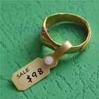 Jewelry Price Tag White PVC Snap Lock, gift packaging label plastic DIY vinyl button fastener bracelet earrings handy ring tags