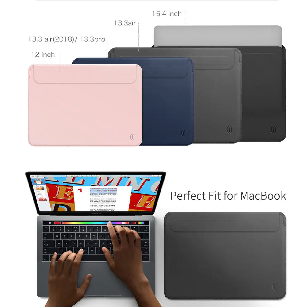 Newest Laptop Sleeve for MacBook Air 15.3 2026 Air 13.6 M5 M4 PU Leather Laptop Carry Sleeve for MacBook Pro 14 M5 Laptop Bags
