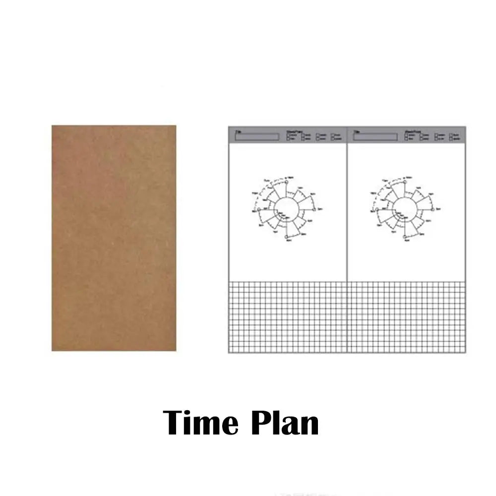 1PC Refillable Paper Traveler's Notebook Filler Papers Journal Dairy Inserts Refill leather notebook blank line kraft