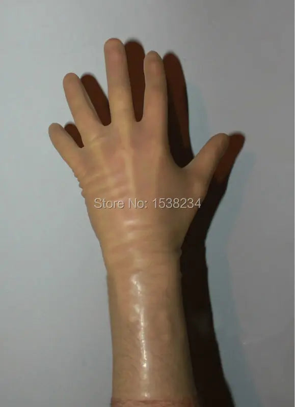 Latex Gloves Transparent Rubber Short LATEX gloves Size M cosplay gloves