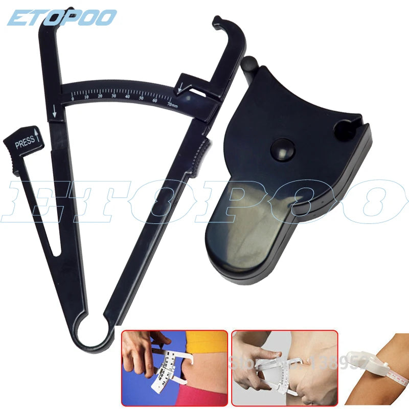 Health Care Skinfold Body Fat Caliper Body Fat Tester PLICOMETRO with body mass Tape with Measurement Chart Body Health Tool
