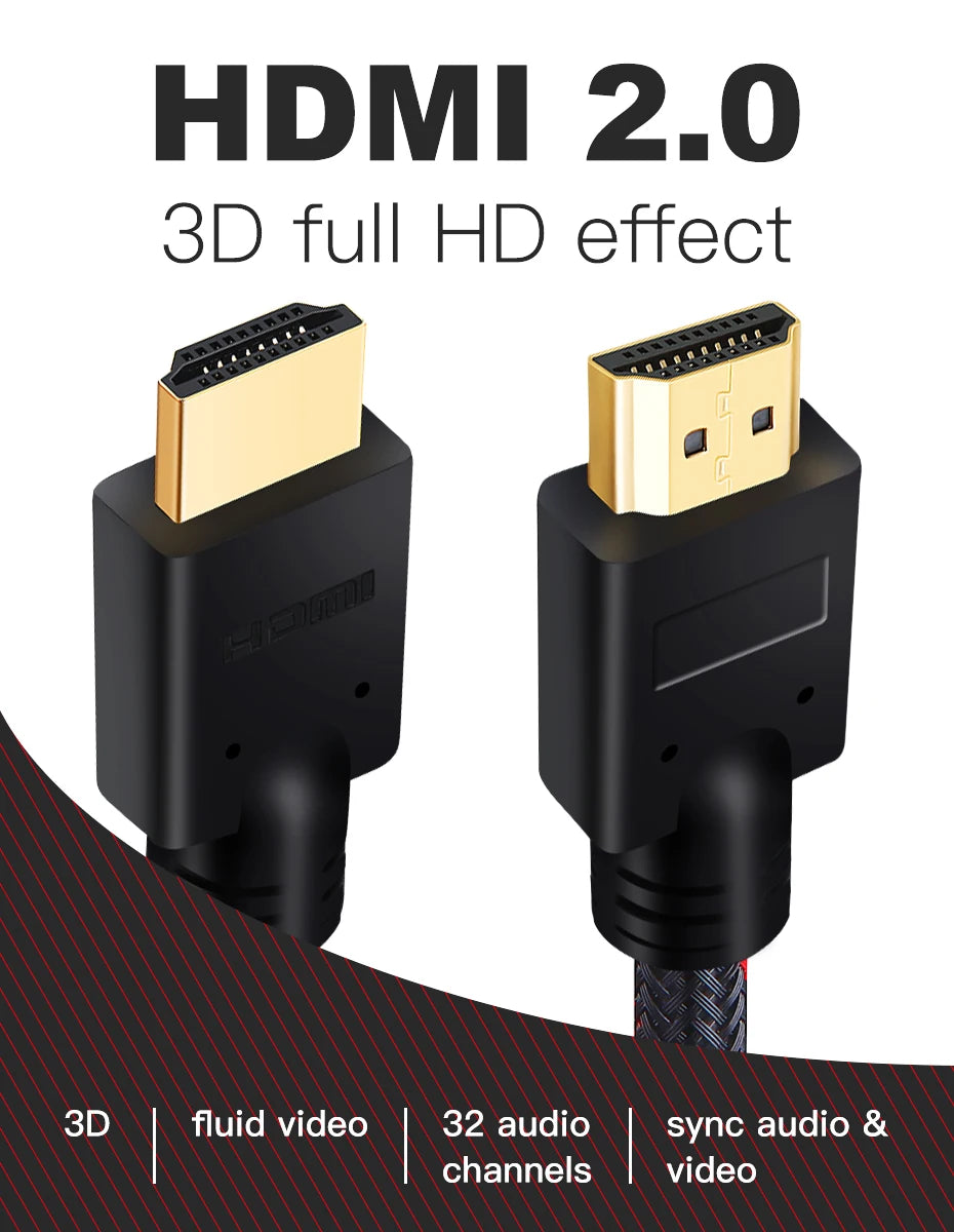 Shuliancable HDMI Cable 2.0 4K 60Hz Cable 1m 2m 3m 5m 10m 15m 20m Splitter Switcher HD TV Laptop PS4 Computer Xbox