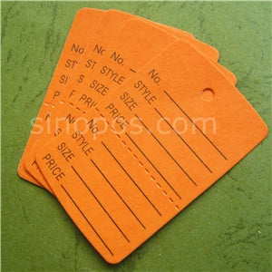 Small Perforated Coupon Price Tags Colorful, consignment shop label hang tag 2-parts stock control ticket inventory garment card