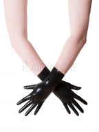 Sexy Black Latex Short Gloves Wrist Length for Women and Men Customize