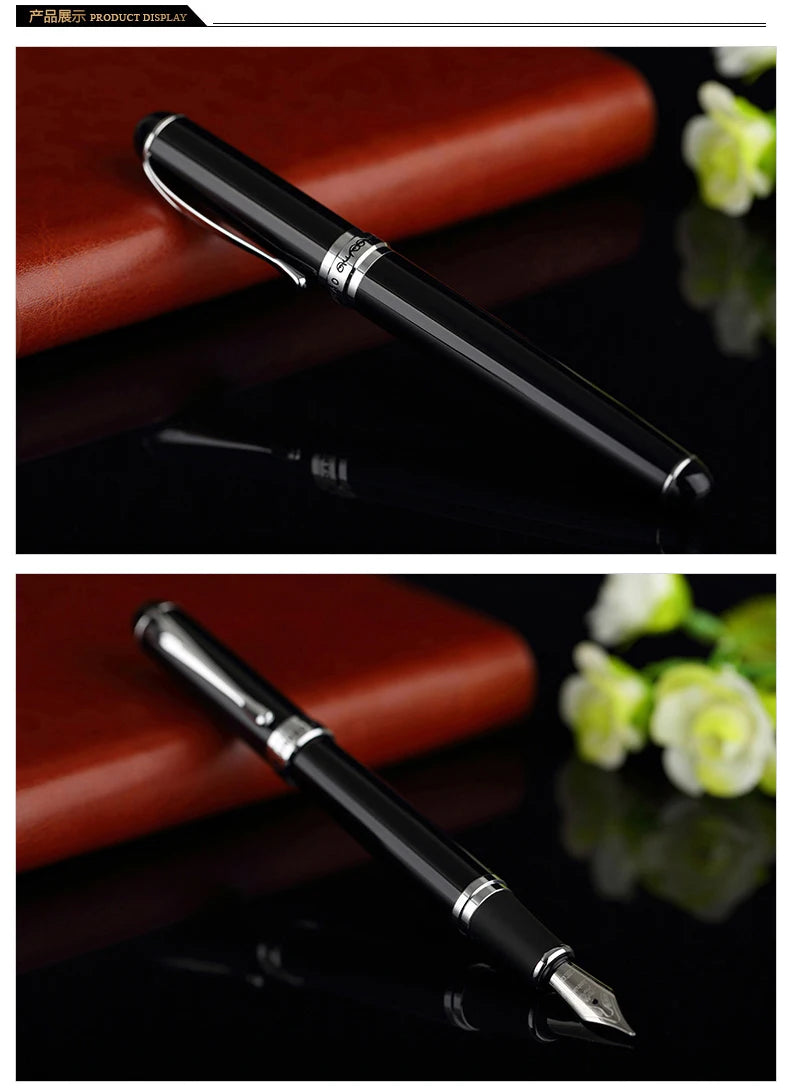 Jinhao X750 Classic Style Silver Clip Metal Fountain Pen 0.5 mm Nib Steel Ink Pens for Gift Office Supplies School Supplies